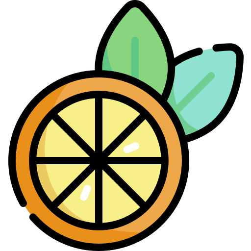 Naranja Kawaii Lineal color icono