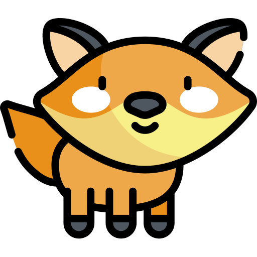 狐 Kawaii Lineal color icon