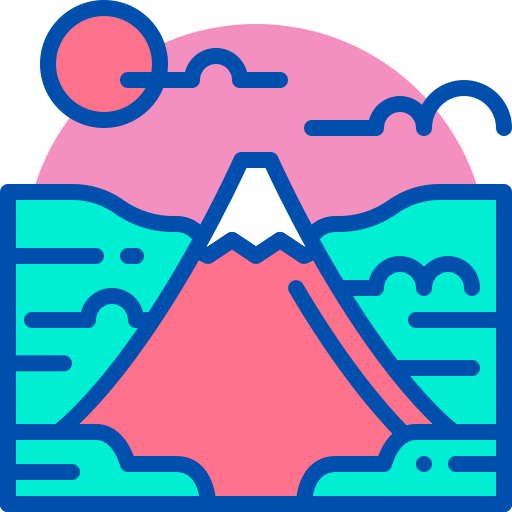 Fuji mountain Berkahicon Lineal Color icon