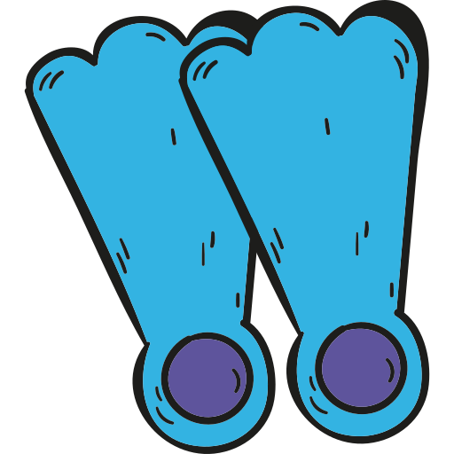 Flippers Hand Drawn Color icon