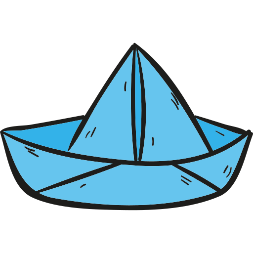 papierowa łódka Hand Drawn Color ikona