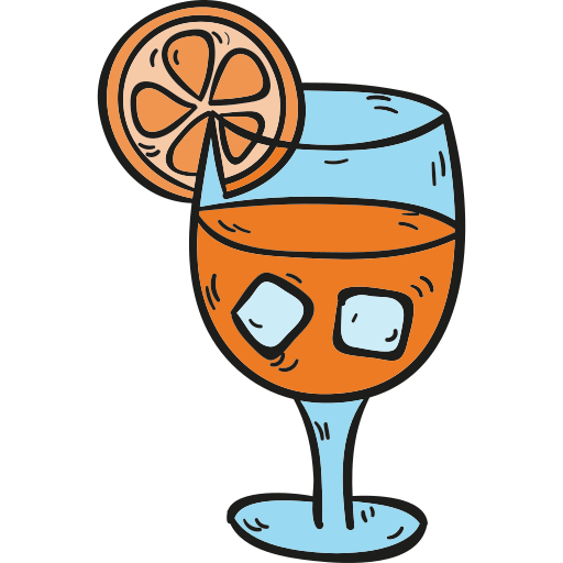 Cocktail Hand Drawn Color icon