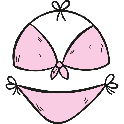bikini Hand Drawn Color icono
