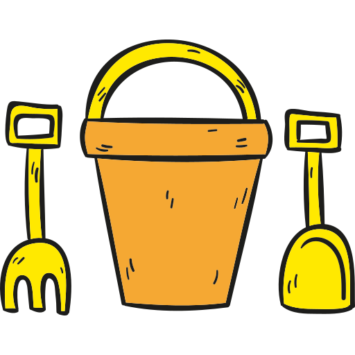 Sand bucket Hand Drawn Color icon