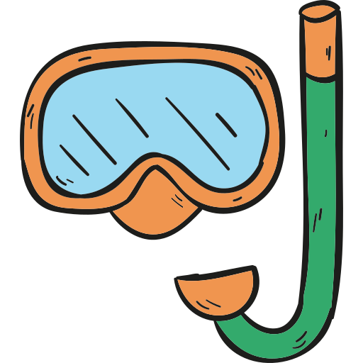 snorkel Hand Drawn Color icoon