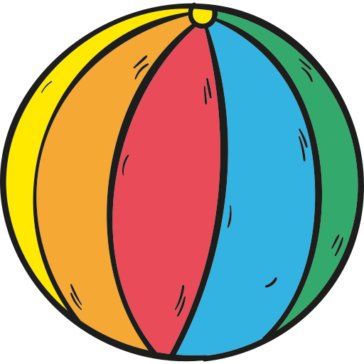 Beach ball Hand Drawn Color icon