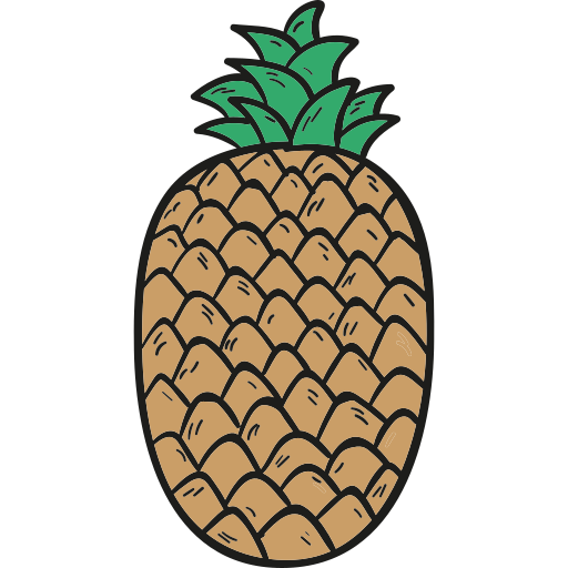 Pineapple Hand Drawn Color icon