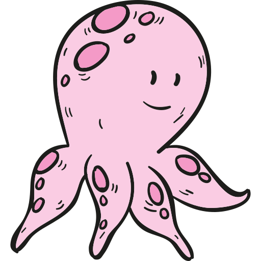 Octopus Hand Drawn Color icon