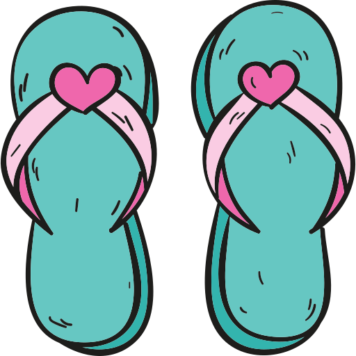 slippers Hand Drawn Color icoon