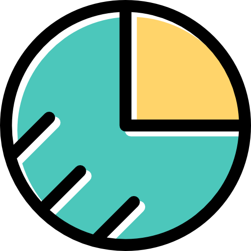 Pie chart Detailed Rounded Lineal color icon