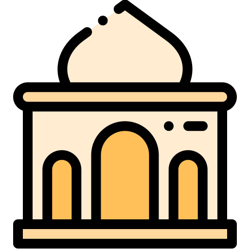 Mosque Detailed Rounded Lineal color icon
