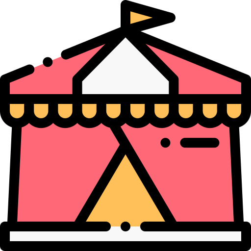 Tienda de circo Detailed Rounded Lineal color icono