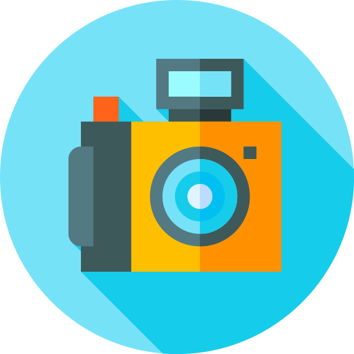 kamera Flat Circular Flat ikona