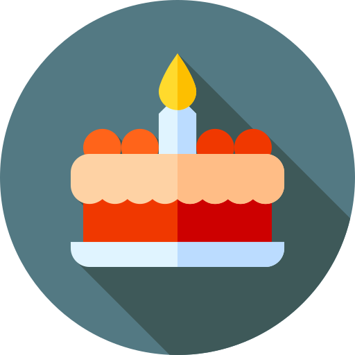 Torta de cumpleaños Flat Circular Flat icono