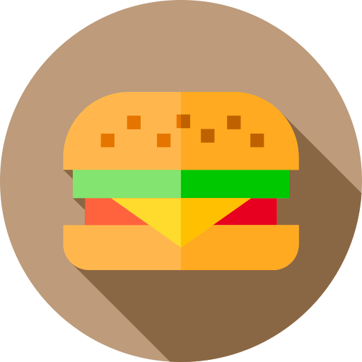 Burger Flat Circular Flat Ícone