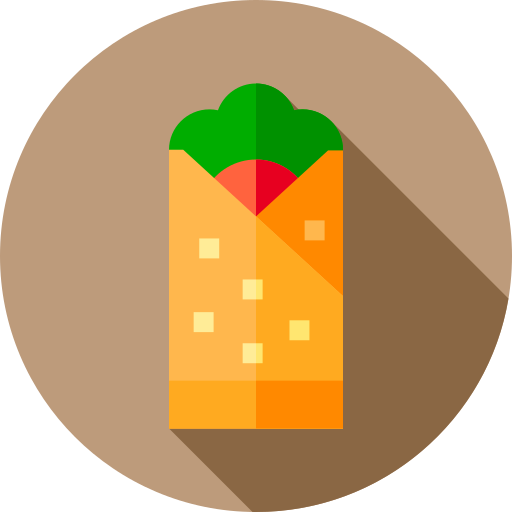 Burrito Flat Circular Flat icon