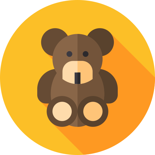 Teddy bear Flat Circular Flat icon