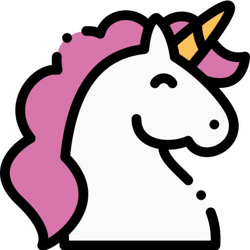 Unicornio Detailed Rounded Lineal color icono