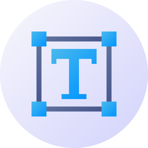 Text tool Flat Circular Gradient icon