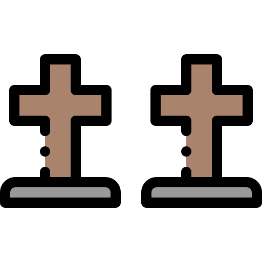 Graveyard Detailed Rounded Lineal color icon