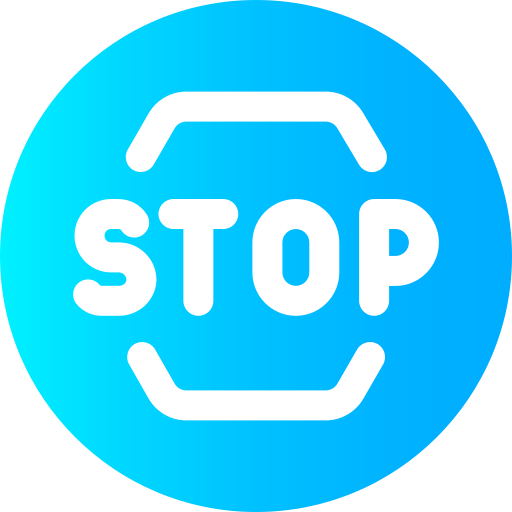 stopteken Super Basic Omission Circular icoon