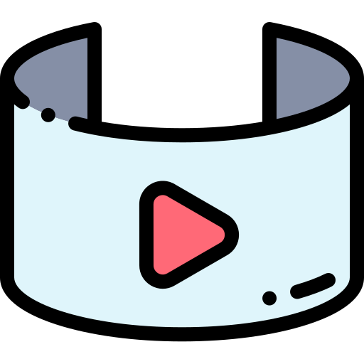 video Detailed Rounded Lineal color icon