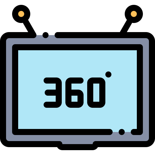 360 view Detailed Rounded Lineal color icon