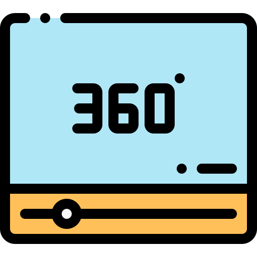 360 view Detailed Rounded Lineal color icon