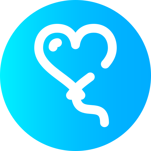 Heart balloon Super Basic Omission Circular icon