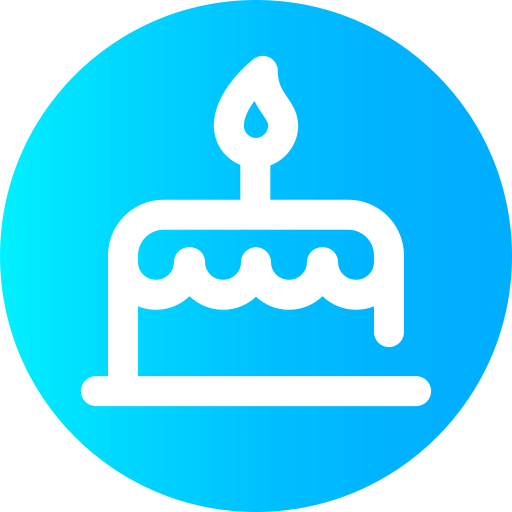 verjaardagstaart Super Basic Omission Circular icoon
