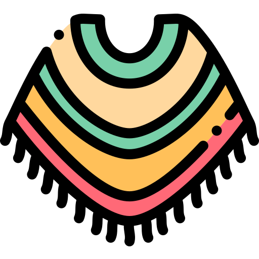 Poncho Detailed Rounded Lineal color icon