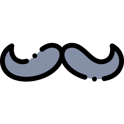 moustache Detailed Rounded Lineal color Icône