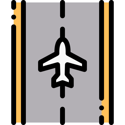 Runway Detailed Rounded Lineal color icon