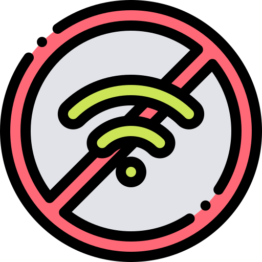 kein internet Detailed Rounded Lineal color icon