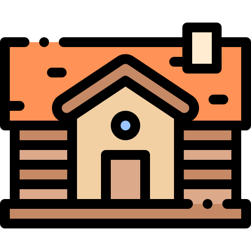 Cabin Detailed Rounded Lineal color icon