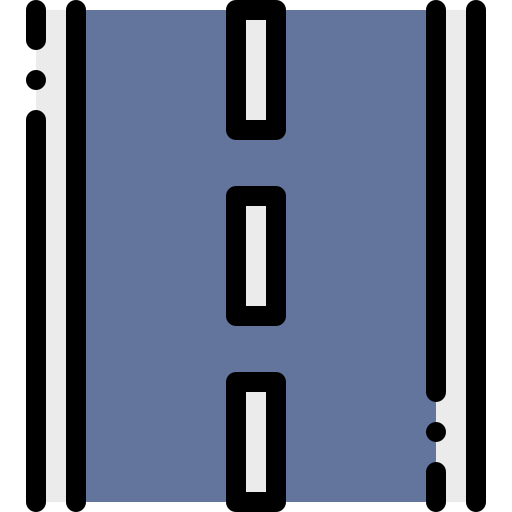 Road Detailed Rounded Lineal color icon