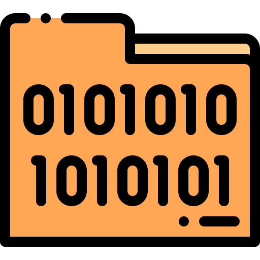 Código binario Detailed Rounded Lineal color icono
