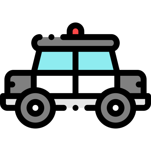 auto della polizia Detailed Rounded Lineal color icona