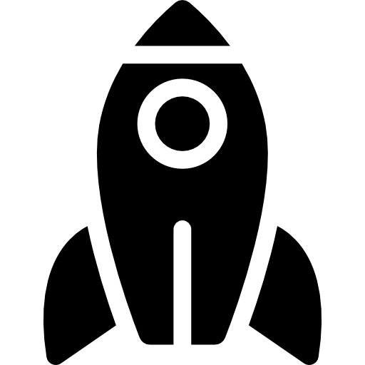 okręt rakietowy Curved Fill ikona