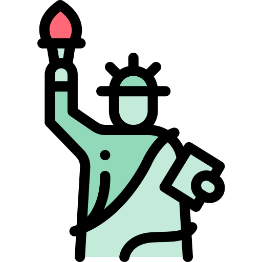 Statue of liberty Detailed Rounded Lineal color icon