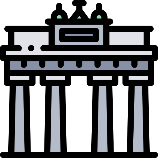 Brandenburg gate Detailed Rounded Lineal color icon