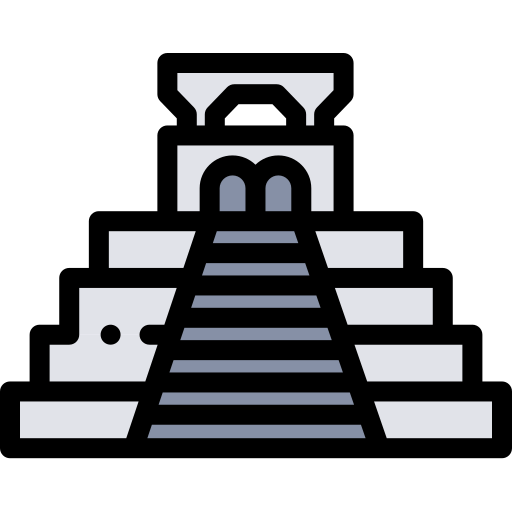 chichen itza pyramide Detailed Rounded Lineal color icon