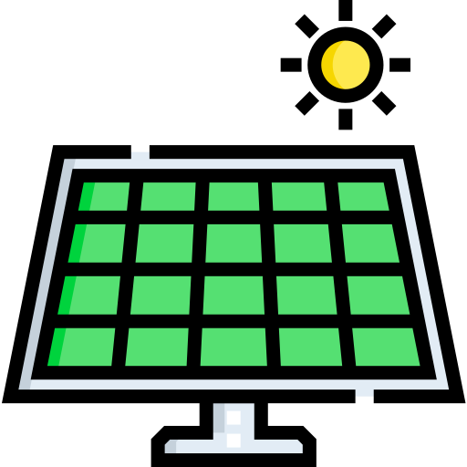 태양 전지 패널 Detailed Straight Lineal color icon