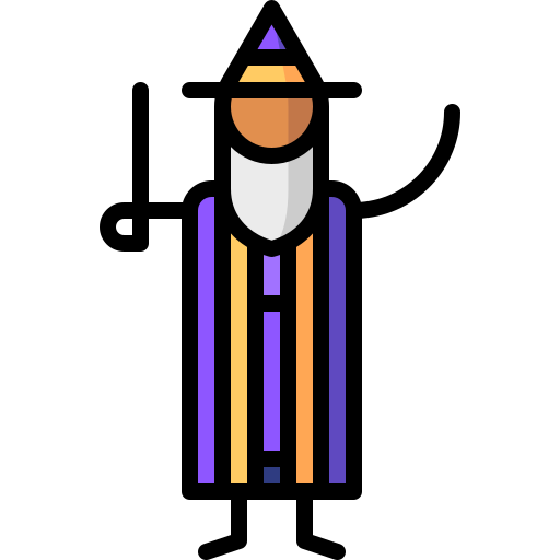 마법사 Puppet Characters Lineal Color icon