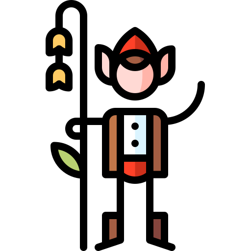 Elf Puppet Characters Lineal Color icon