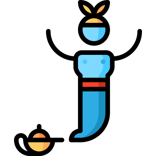 Genie Puppet Characters Lineal Color icon