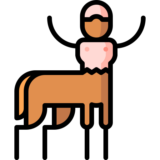 centaur Puppet Characters Lineal Color ikona