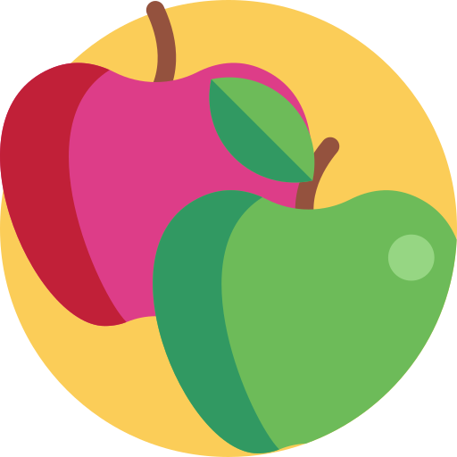 jabłka Detailed Flat Circular Flat ikona