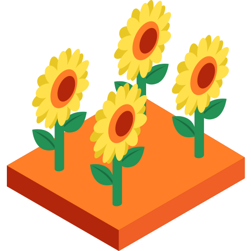 Sunflower Isometric Flat icon