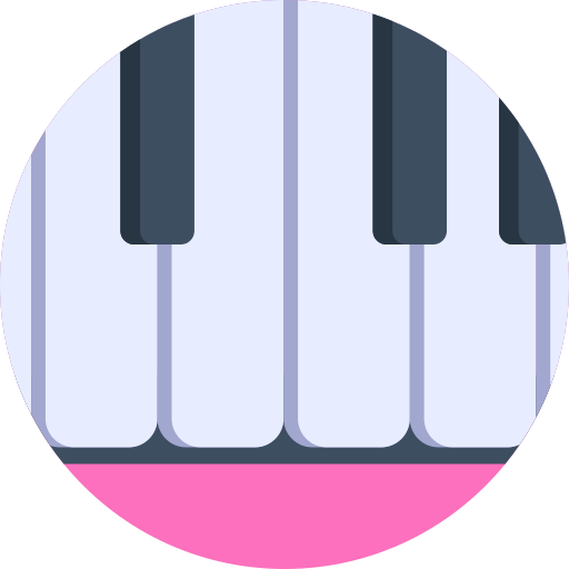 pianoforte Detailed Flat Circular Flat icona